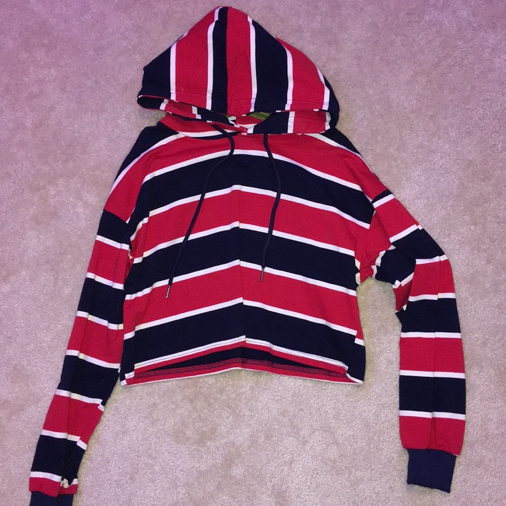 Super cute cropped, hooded sweater:))